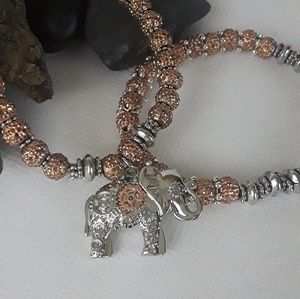 Handcrafted Rose Gold Silver Elephant Bracelet
